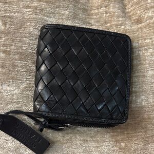Black Woven Leather Wallet